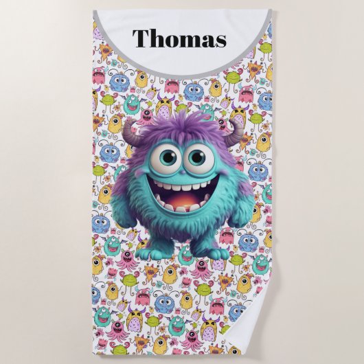 Kinder grappige monsters aanpassen strandlaken (Voorkant)