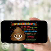 Kinder grappige poep emoji verjaardagsfeestje uitn kaart