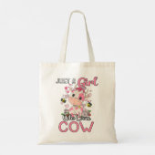 Kinder grappigheid gewoon een meisje dat van Koe h Tote Bag (Achterkant)