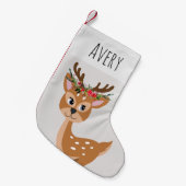Kinder grauwe rendierziekte met ventilator en naam kleine kerstsok (Voorkant (Hangend))