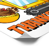 Kinder gravende Thanksgiving Dag Cool Excavator Tu Poster (Hoek)