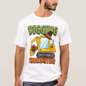 Kinder gravende Thanksgiving Dag Cool Excavator Tu T-shirt (Voorkant)