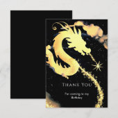 Kinder grillige drakenverjaardag bedankkaart (Voorkant / Achterkant)