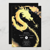 Kinder grillige drakenverjaardag kaart (Voorkant / Achterkant)