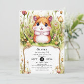 Kinder grillige hamster verjaardag kaart (Staand voorkant)