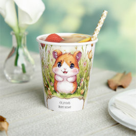 Kinder grillige hamster verjaardag papieren bekers