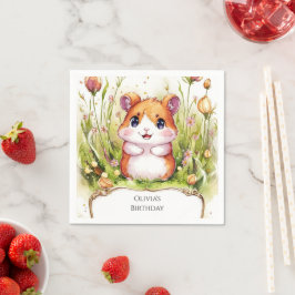 Kinder grillige hamster verjaardag servet