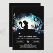 Kinder grillige kattenverjaardag kaart (Voorkant / Achterkant)