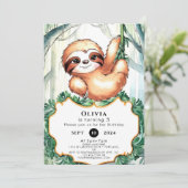 Kinder grillige luiaard Verjaardag Kaart (Staand voorkant)