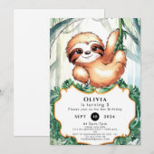 Kinder grillige luiaard Verjaardag Kaart (Voorkant / Achterkant)