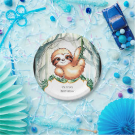 Kinder grillige luiaard Verjaardag Papieren Bordje