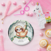 Kinder grillige luiaard Verjaardag Papieren Bordje (Feest)