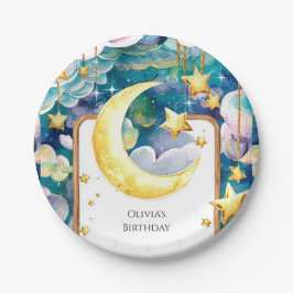 Kinder grillige maan verjaardag papieren bordje