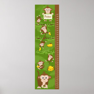 Kinder groeigrafiek - apen poster
