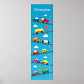 Kinder groeigrafiek - auto's en vrachtwagens poster (Voorkant)
