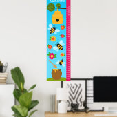 Kinder groeigrafiek - bijen en bloemen poster (Thuiskantoor)