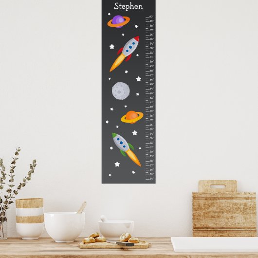 Kinder groeigrafiek - raketschild poster (Keuken)