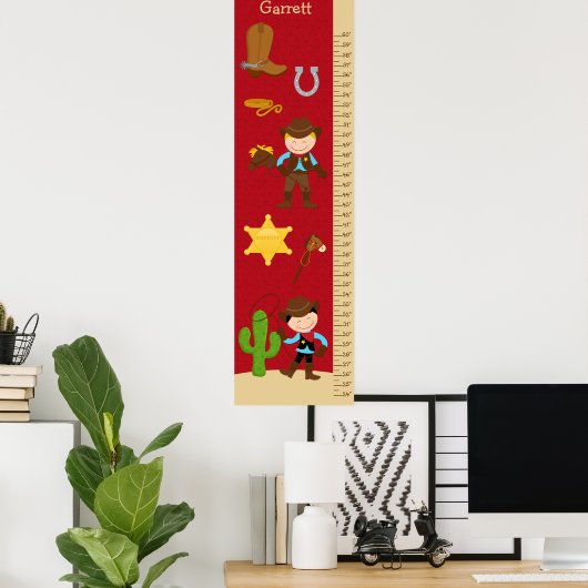 Kinder groeikaart - Cowboy Poster (Thuiskantoor)