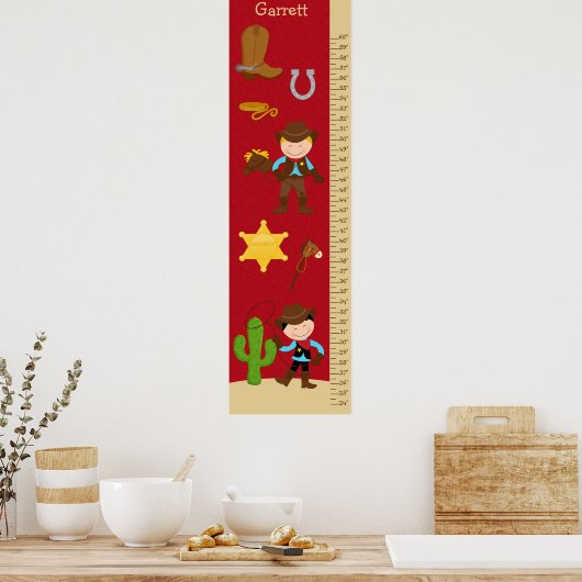 Kinder groeikaart - Cowboy Poster (Keuken)