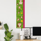Kinder groeikaart - meisjesapen poster (Thuiskantoor)