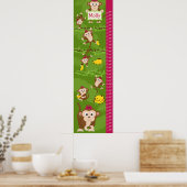 Kinder groeikaart - meisjesapen poster (Keuken)