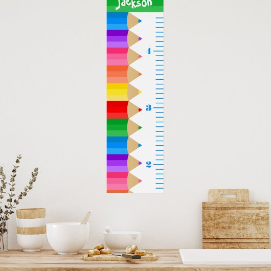 Kinder groeikaart van Pencils Poster (Keuken)