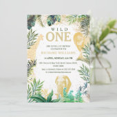 Kinder groen gouden wilde dieren Oerwoud partij Kaart (Staand voorkant)