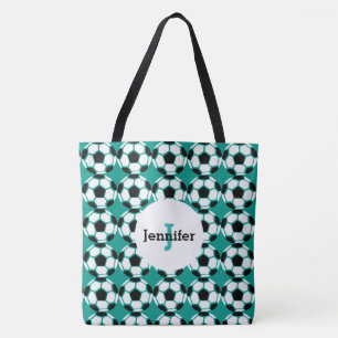 Kinder Groen Voetbal Patroon Persoonlijk Trendy Tote Bag