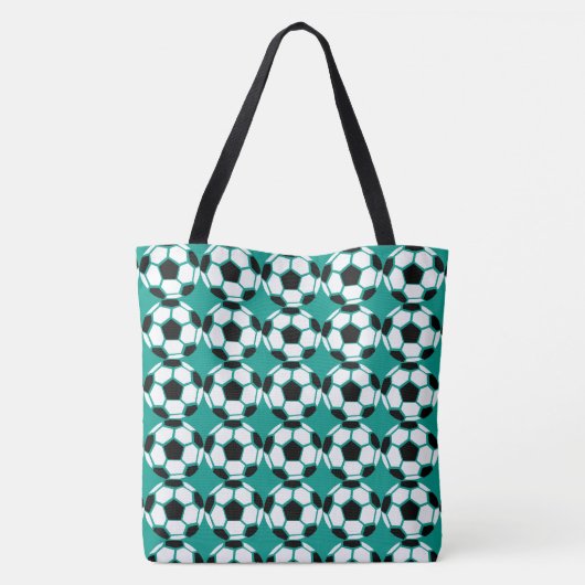 Kinder Groen Voetbal Patroon Persoonlijk Trendy Tote Bag (Achterkant)