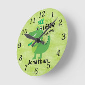 Kinder Groen zie u Later gepersonaliseerde Alligat Ronde Klok (Hoek)