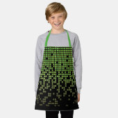 Kinder groen zwart regenen 8-bit computerpixels schort (Gedragen)