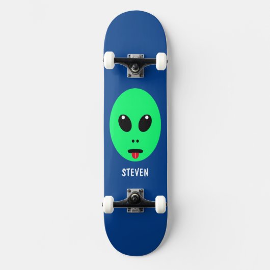 Kinder groene Alien, speciaal aangepast Persoonlijk Skateboard (Voorkant)