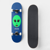 Kinder groene Alien, speciaal aangepast Persoonlijk Skateboard (Voorkant)