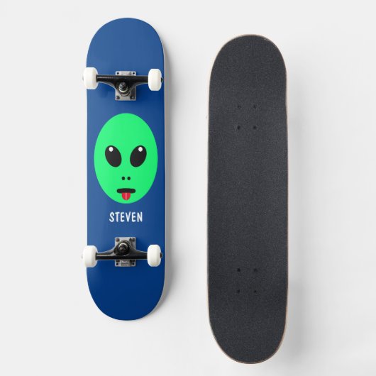 Kinder groene Alien, speciaal aangepast Persoonlijk Skateboard (Voorkant)