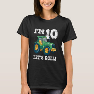 Kinder groene Boerderij tractor 10e verjaardag 10  T-shirt