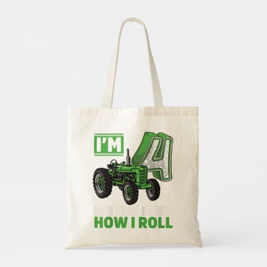 Kinder groene Boerderij Tractor 4 jaar oud F Tote Bag (Achterkant)