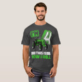 Kinder groene Boerderij Tractor 4e verjaardag vier T-shirt (Voorkant volledig)
