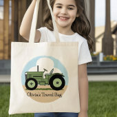 Kinder Groene Boerderij Tractor Schattige Geperson Tote Bag