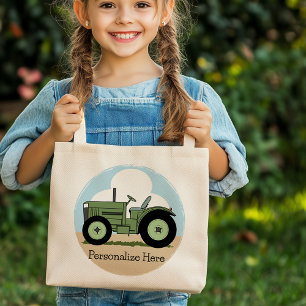 Kinder Groene Boerderij Tractor Schattige Geperson Tote Bag