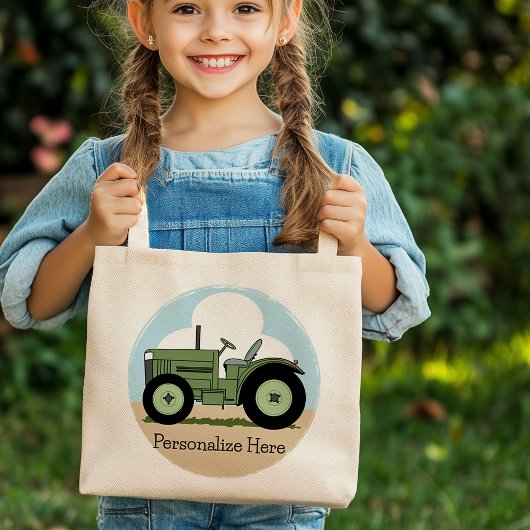 Kinder Groene Boerderij Tractor Schattige Geperson Tote Bag