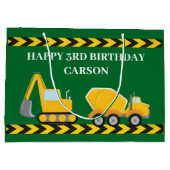 Kinder Groene Bouwwagen Custom Boys Verjaardag Groot Cadeauzakje (Achterkant)