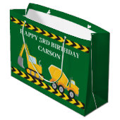 Kinder Groene Bouwwagen Custom Boys Verjaardag Groot Cadeauzakje (Achterkant Gekanteld)
