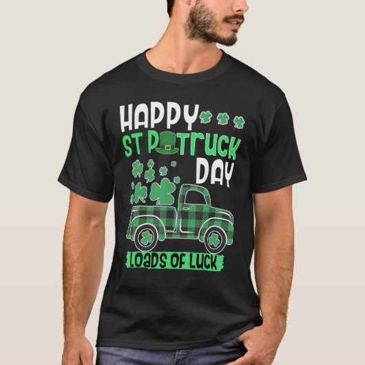 Kinder groene buffels vrachtwagen St Patrick's Day T-shirt (Voorkant)