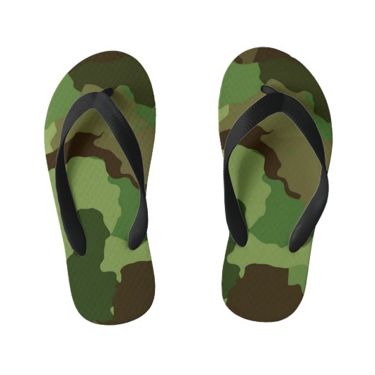 Kinder Groene Camouflage-Teenslippers Kinder Teenslippers (Voetbed)