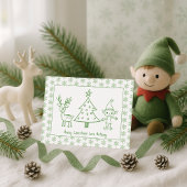 Kinder Groene Glitter Scribble Art Vrolijk Kerstfe Feestdagenkaart