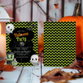 Kinder groene Halloween Party Kaart