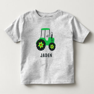 Kinder groene trekker Aangepast Boerderij voertuig Shirts
