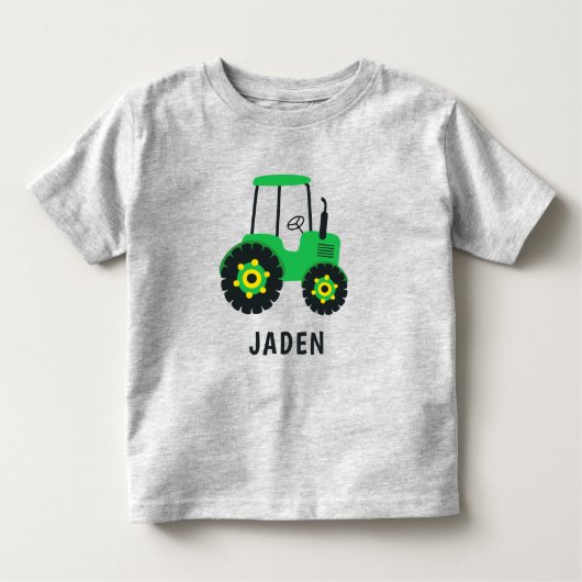 Kinder groene trekker Aangepast Boerderij voertuig Shirts (Voorkant)