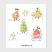 Kinder groep van leuke peren sticker (Vel)