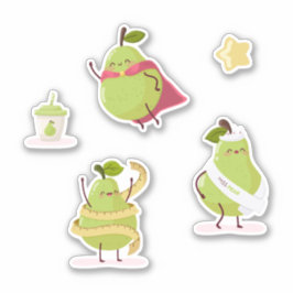 Kinder groep van speciale en leuke peren sticker